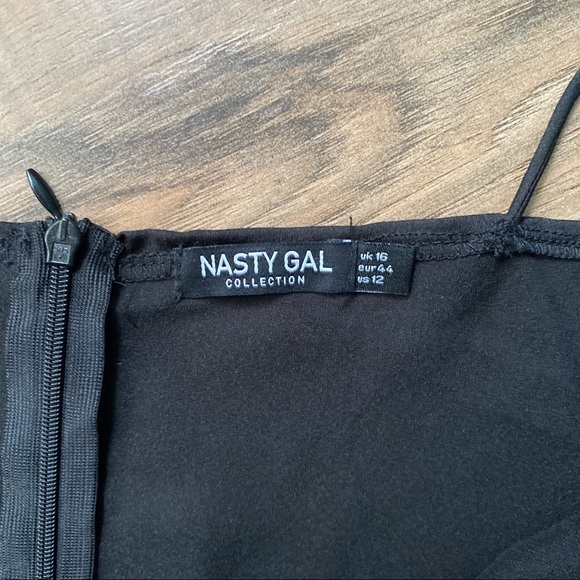 [ Sold ] Nasty Gal Satin V Neck Wrap Maxi Dress - Picture 7 of 8